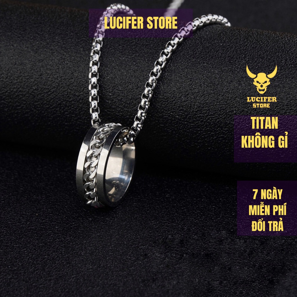 Tin Cuban Unisex สร้อยคอเงินผู้ชายหินที่สวยงามแฟชั่นบุคลิกภาพอุปกรณ์เสริม Lucifer Store วัสดุไทเทเนี