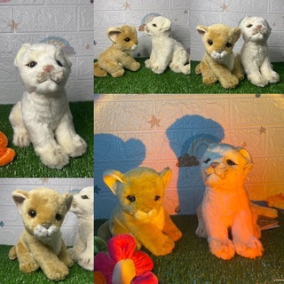 ตุ๊กตาลูกสิงโต ตาแป๋วแบ๊วแบบ300% งานสัตว์เหมือน Brown Lion Cub HANSA Creation สภาพใหม่ *เฉพาะตัวสีน้ำตาล ไม่รวมสีขาว*