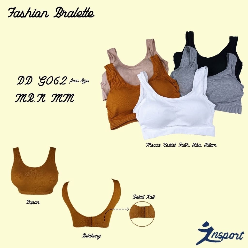 สปอร์ตบราแฟชั่นเกาหลียิมนาสติก Bra Hook/Hook 3 [G062]AT-INS-9146