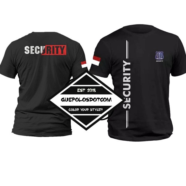 เสื้อยืด SECURITY รหัส 02 LONG writing SECURITY T-SHIRT SATPAM T-SHIRT - 2/4/6/8/10 info