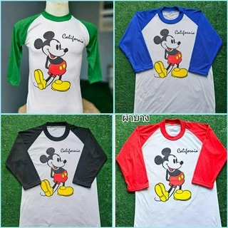 เสื้อแขน3ส่วนผ้าบางวินเทจ/ผ้าบาง/มิค