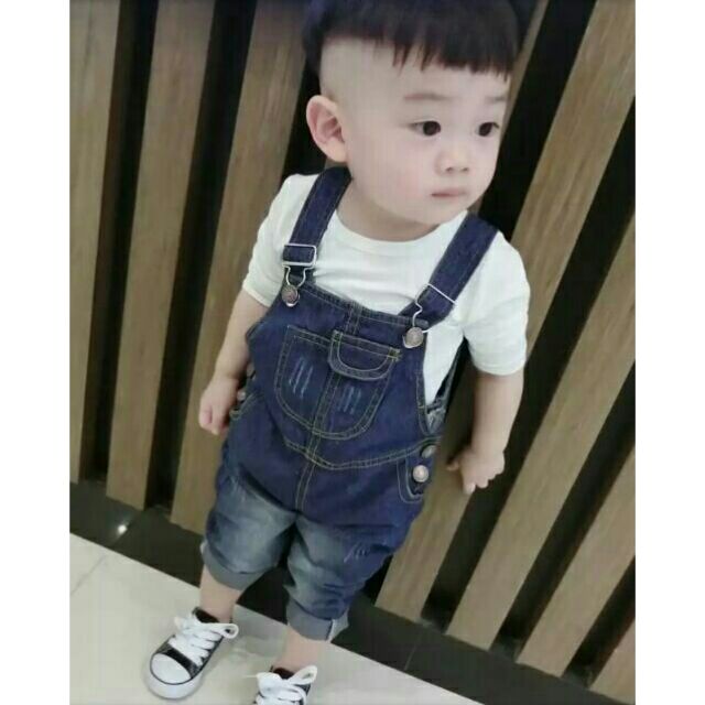 🍭พร้อมส่ง🍭เอี้ยมยีนส์เด็ก ใส่เท่ห์ๆ