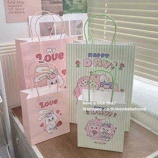 ถุงกระดาษน่ารัก ถุงกระดาษหูหิ้ว พร้อมส่ง