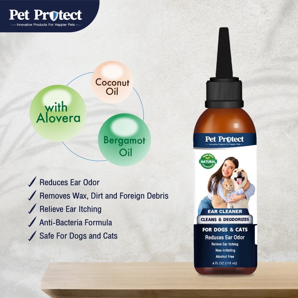 Pet Protect Ear Cleaner สะอาด ดับกลิ่นภายในหูสุนัขและแมว