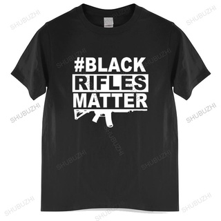 เสื้อยืดผ้าฝ้ายพรีเมี่ยม เสื้อยืดคอกลม ผ้าฝ้าย พิมพ์ลาย AR 15 Gun 2 Amendment - Black Rifles Matter สําหรับผู้ชาย