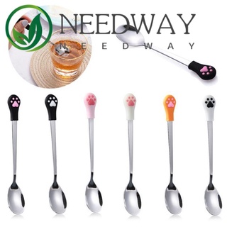 Needway ช้อนกาแฟ ขนมหวาน รูปกรงเล็บแมว ผลไม้น่ารัก