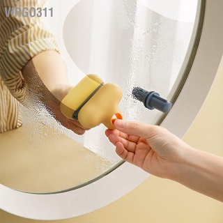 Virgo311 Mirror Squeegee TPR Small Ergonomic Design Glass Cleaning Brush with Suction Cup Hook for Bathroom