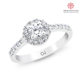 [ผ่อน 0% 10 เดือน] OJ GOLD แหวนเพชรแท้ ทองแท้ ใบเซอร์ GIA น้ำ 100 มีใบรับประกัน ส่งฟรี kerry CLASSIC WEDDING RING