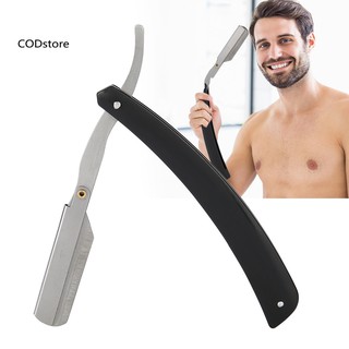 CST_Carbon Steel Barber Hairdressing Razor Eyebrow Knife Holder Folding Shaving Tool