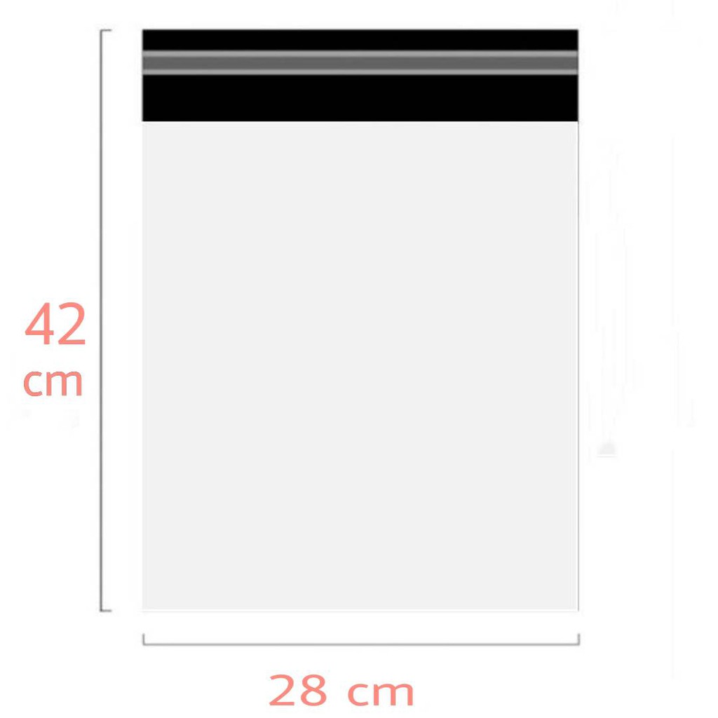 ซองไปรษณีย์พลาสติกสีขาวแถบกาวเหนียวกันน้ำ ขนาด 28x42,32x45 cms แพค 100 ใบ - รูปที่ 3
