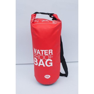 Waterproof Bag กระเป๋ากันน้ำ สีแดง ขนาดความจุ 10 ลิตร