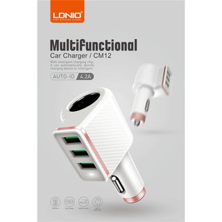 ที่ชาร์จในรถยนต์ LDNIO รุ่น CM12 3+1 universal LDNIO CM12 3+1 Universal Car Charger