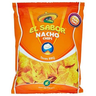 🏵ขายดี🏵 El Sabor Nacho Chips Texas BBQ Flavor - 225 g เอล ซาบอร์ นาโช ชิปส์ เท็กซัส บาร์บีคิว 225กรัม พร้อมส่ง🎏🎏