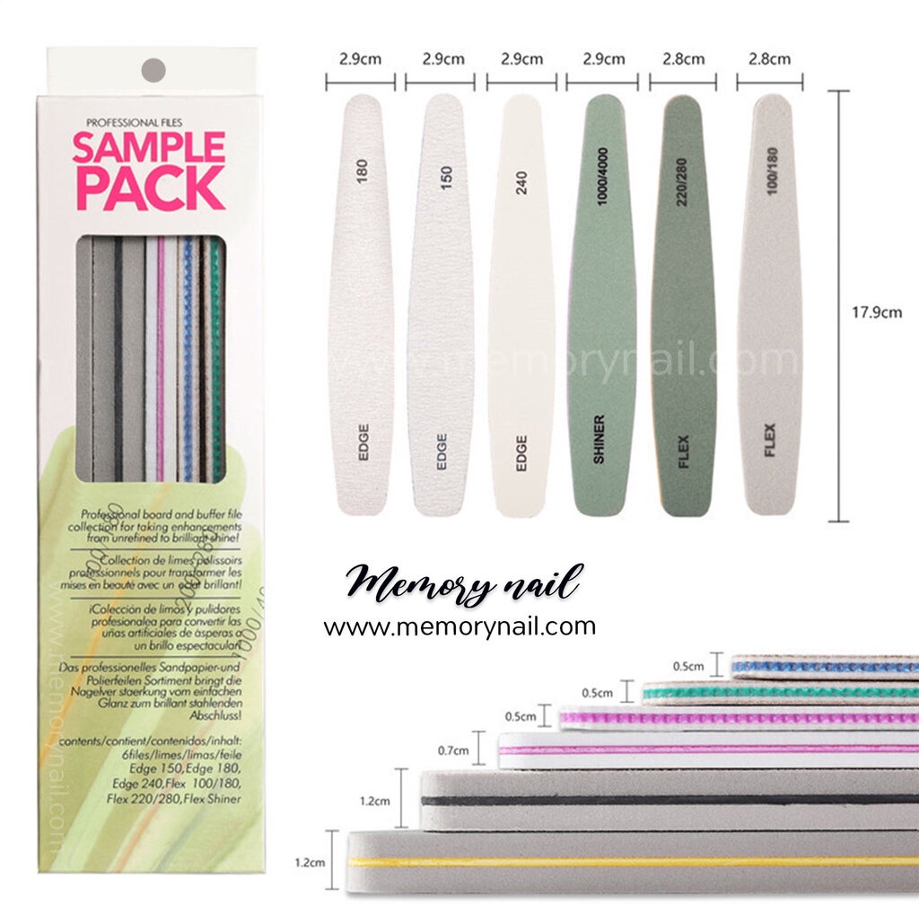 (( ชุดตะไบเล็บ 6แบบ SAMPLE PACK )) กล่องเขียว 🚀 พร้อมส่ง!!