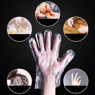 ถุงมือพลาสติก100 ชิ้น ถุงมือเอนกประสงค์ ถุงมือใช้แล้วทิ้ง