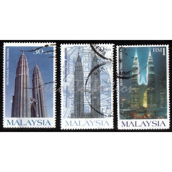 1999 MY KLCC Twin tower 3v แสตมป์มือสอง