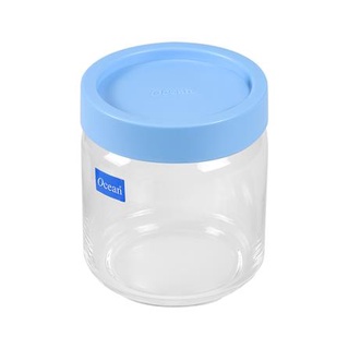 FREE HOME ขวดโหลแก้วกลมฝาดึง OCEAN POP JAR 0.5 ลิตร สีฟ้า ขวดโหล โหลใส่เครื่องปรุง