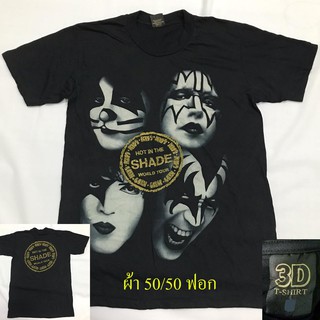 เสื้อวง Kiss คิส  ผ้า คอตตอน 50% โพลี 50% (ผ้าบาง50/50)