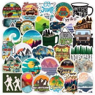 ❉ Outdoor Camping Series 04 Happy Travel &amp; Wild Adventure สติ๊กเกอร์ ❉ 50Pcs/Set Outdoor Explorer DIY Fashion Mixed Luggage Laptop Skateboard Doodle Decal สติ๊กเกอร์