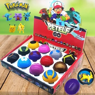 ฟิกเกอร์ Pvc Pokeball Pokemon ของเล่นสําหรับเด็ก 12 ชิ้น / ชุด