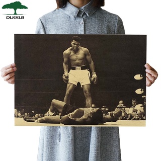 Dlkklb "โปสเตอร์กระดาษคราฟท์ "Muhammad Ali" สไตล์วินเทจขนาด 51x35.5 ซม. สําหรับตกแต่งคาเฟ่บาร์คาเฟ่