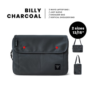 Billy relife charcoal laptop sleeve 13"/ 15" กระเป๋าใส่แลปทอป รุ่นบิลลี่ สีกรมดำไซส์ 13 นิ้ว และ 15 นิ้ว