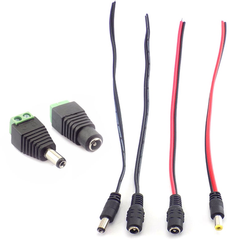 สายเคเบิลอะแดปเตอร์ 12V 5.5 * 2.1 มม. แจ็คพาวเวอร์ซัพพลาย DC ตัวผู้ ตัวเมีย ปลั๊กเชื่อมต่อ สําหรับกล้องวงจรปิด แถบไฟ LED