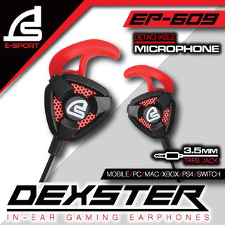 หูฟังเกมมิ่ง SIGNO E-Sport รุ่น DEXSTER EP-609, EP-619 In-Ear Gaming Headphone รับประกัน 2 ปี