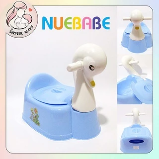 Nuebabe กระโถนเด็กมีหูจับ หน้าหมี หน้าเป็ด สำหรับเด็กฝึกขับถ่าย มีด้ามจับ มีสีฟ้า ชมพู