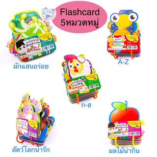 แฟลชการ์ด Flash Card 5 หมวด พื้นฐาน บัตรคำ เสริมพัฒนาการ flashcard กไก่ abc ผัก ผลไม้