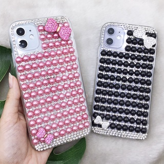 i5 7 7+ X XR  XSMAX 11 12 12Pro 13 13Pro เคสติดเพชร เคสไข่มุก เคสแฟชั่น เคสมือถือ หรูหรา เคสติดเพชร