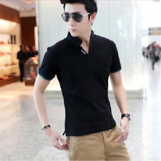 เสื้อโปโลผู้ชาย รุ่น JR44 สีดำ