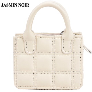 Jasmin Noir กระเป๋าสะพายไหล่สําหรับสตรีหนัง Pu ทรงสี่เหลี่ยมขนาดมินิ Tote 2021 คุณภาพสูง Messenger