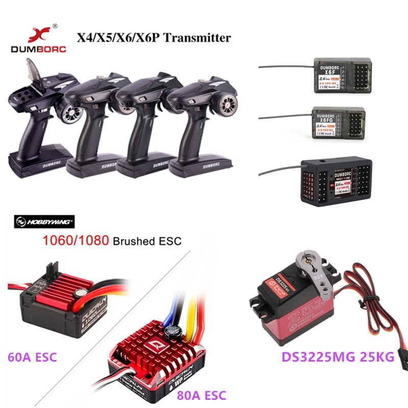HMGRCTOY DS3225MG Servo RC ชุดอัพเกรดกันน้ํา Combo Set ESC HobbyWing1060 1080 60A ESC DumboRC 6CH Re