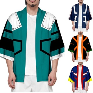 new Anime Kimono Cosplay My Hero Academia Loose Haori Coat Long Sleeve Cardigan Tops Bakugou Midoriya Plus Size Unisex g