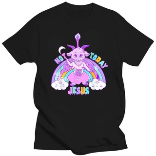 ขายดี!เสื้อยืด พิมพ์ลาย Not Today Baphomet Jesus Kawaii น่ารัก สําหรับผู้ชายS-5XL