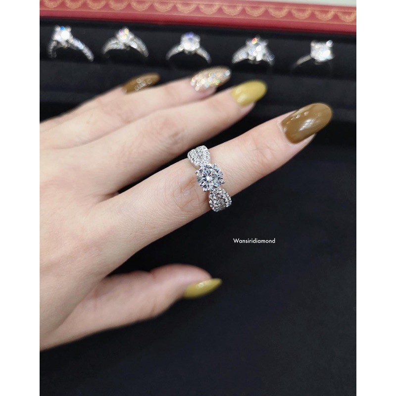 💍แหวนเพชรชู 1.20 กะรัต เพชรสังเคราะห์ เหลี่ยม(H&A) นำเข้าเพชรเอง โรงงานทำเพชรแท้กว่า30ปี - รูปที่ 2