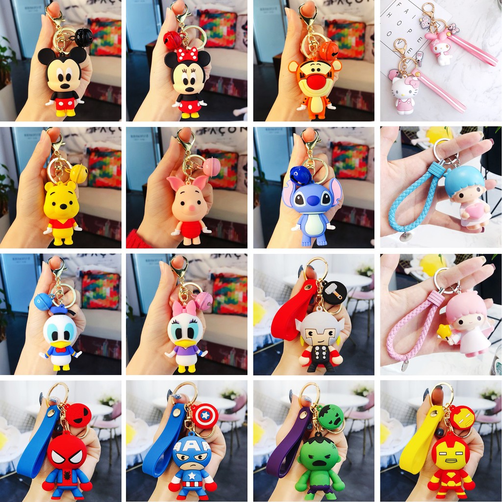 พวงกุญแจคริสต์มาส Hello Kitty Melody Twin Star Spiderman Piglet Lala Kiki Cinnamon Purin Hulk Goodie