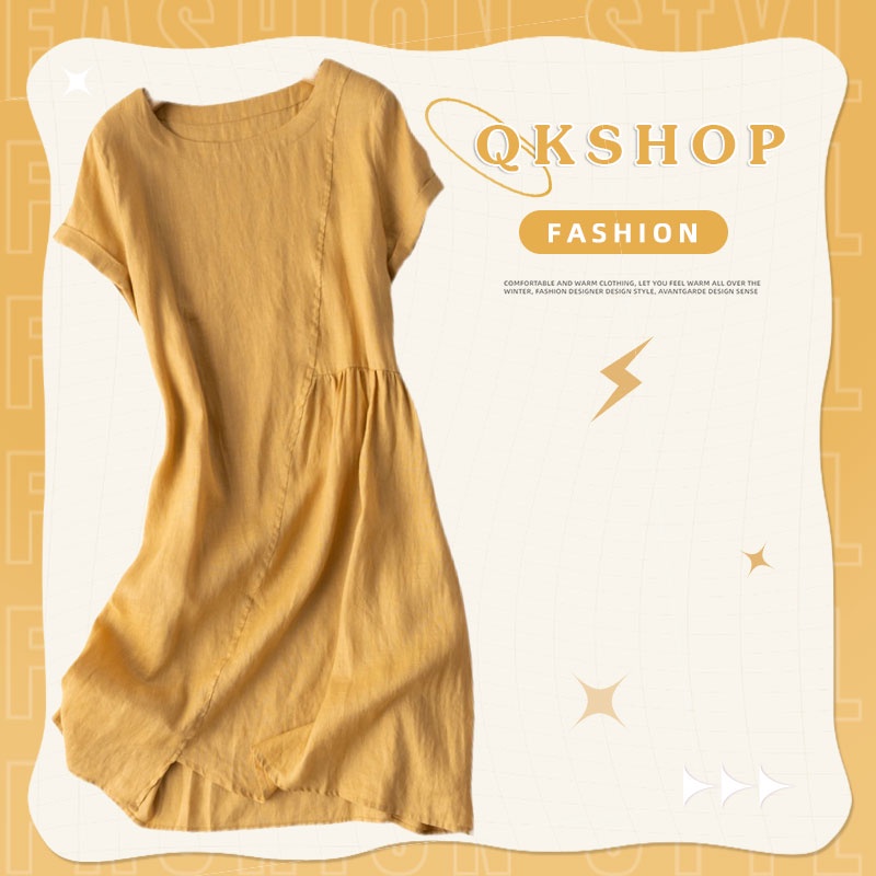 QKshop เดรสคอสีสุดสวย🌟สีพื้นๆดูสบายตามากๆมองจากตรงไหนก็ได้🐻แฟชั่นกำลังมาแบบกลางคุณแม่มือใหม่ 🌈ต้องมีติดตู้แล้วน้าา