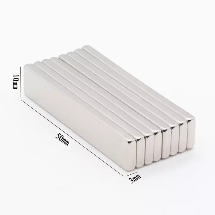 1ชิ้น แม่เหล็กนีโอไดเมียม 50*10*3มิล Magnet Neodymium 50x10x3mm แม่เหล็กแรงสููง สี่เหลี่ยม 50*10*3mm แม่เหล็ก 50x10x3มิล