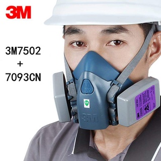 3M7502+7093cn (จัดส่งในไทยไวที่สุด) หน้ากากป้องกันเชื้อโรค ,ฝุ่นละออง,สารเคมี (ได้ทั้งเซ็ท)