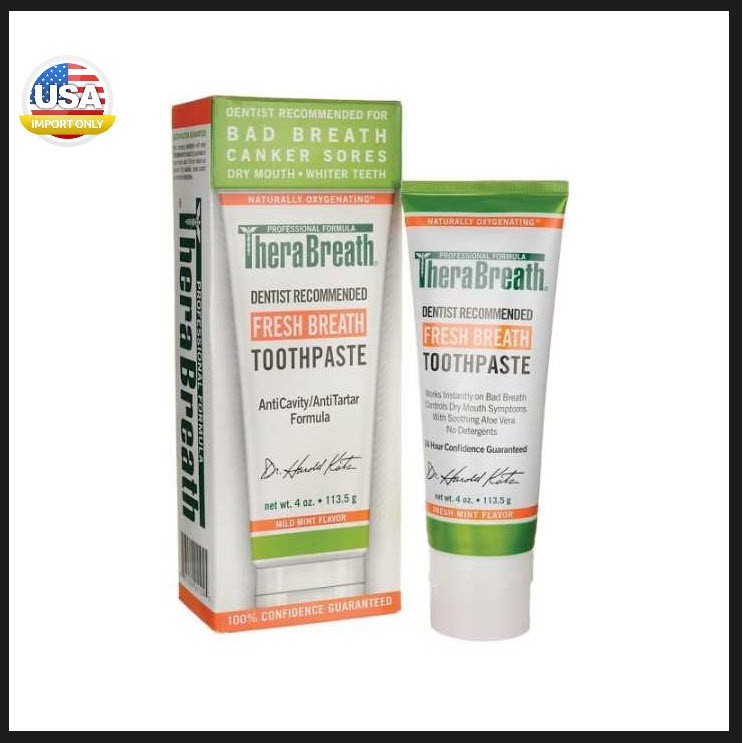 [ของแท้] _TheraBreath, Fresh Breath Toothpaste, Mild Mint Flavor, 4 oz (113.5 g)