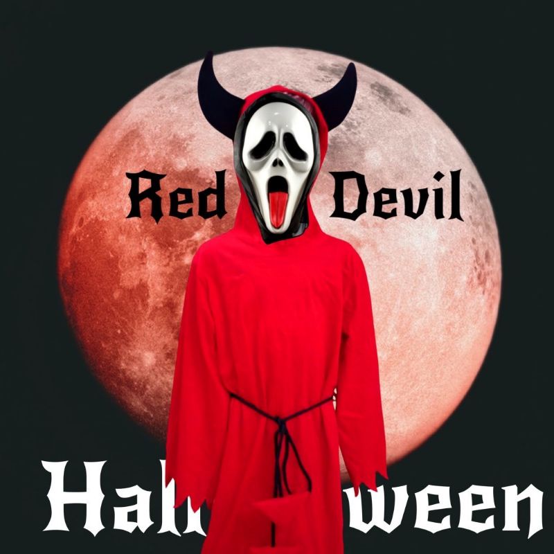 Red Devil ชุดปีศาจแดง ชุดผี Halloween ชุดแฟนซีผี หน้ากากผี