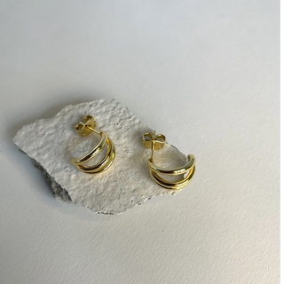 𝐴𝑆𝐻𝐼𝑅𝐴 (18k gold plated)  mini triple hoop earrings chunky hoop earrings