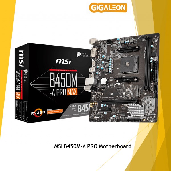 เมนบอร์ด MSI B450M-A PRO MAX AM4 B450 mATX