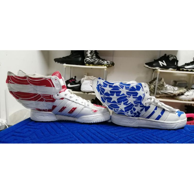 Adidas X Scott Wings 2.0 USA Flag Villi Shoes Red Blue | Shopee Thailand