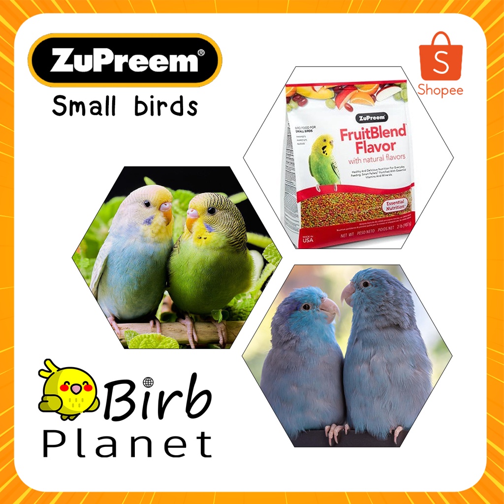 Zupreem FruitBlend small bird อาหารนกอัดเม็ด รสผลไม้ ไซร์ S สำหรับนกแก้วขนาดเล็ก พารากีต เลิฟเบิร์ด หงส์หยก ขนาด 4.5กก.