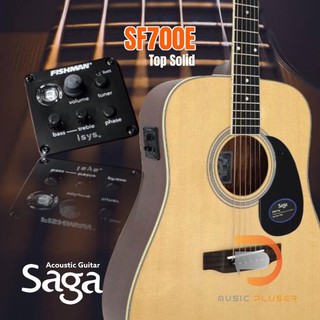 Saga SF700E กีต้าร์โปร่งไฟฟ้าแบรนด์ Saga ที่ได้หน้าไม้แท้ๆ จาก Top:Solid Engleman Spruce เซ็ทอัพฟรี แถมกระเป๋า จัดส่งฟรี