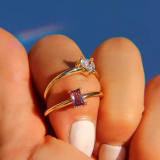 seadada แหวนแฟชั่น แหวนเพชร ฟรีไซต์ Love Zircon 14k Ring