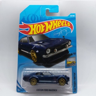 รถเหล็ก Hotwheels CUSTOM FORD MAVERICK 219/365 สีน้ำเงิน (ib025)